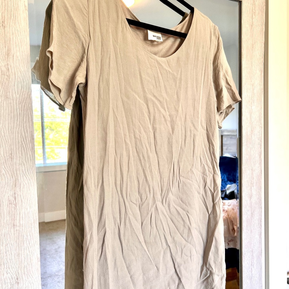 Wilfred cloud grey crepe dress, size M